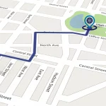 3D GPS map with vehicle route and Tracker999 location pin for fleet tracking
